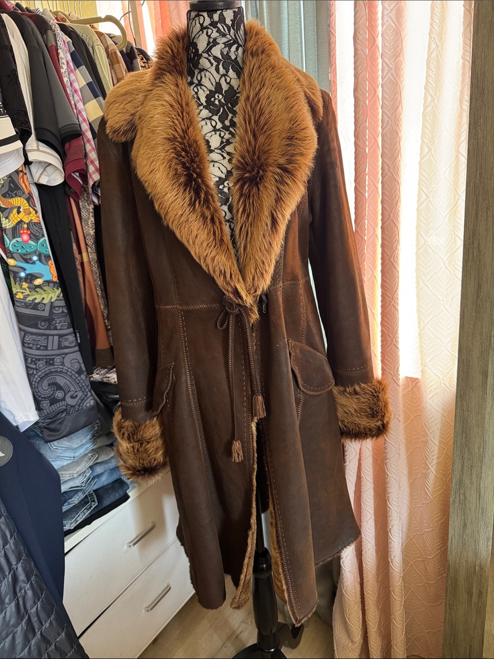 Rizal Vintage 100% Ovis Anes
Long Sleeve Coat Brown 
Women Size 14